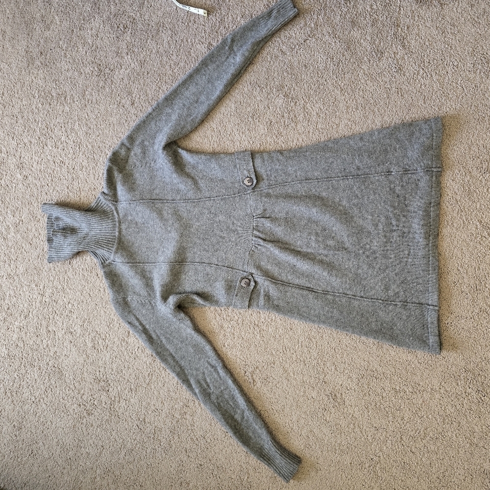 Simply Couture Gray Turtleneck Sweater Dress
